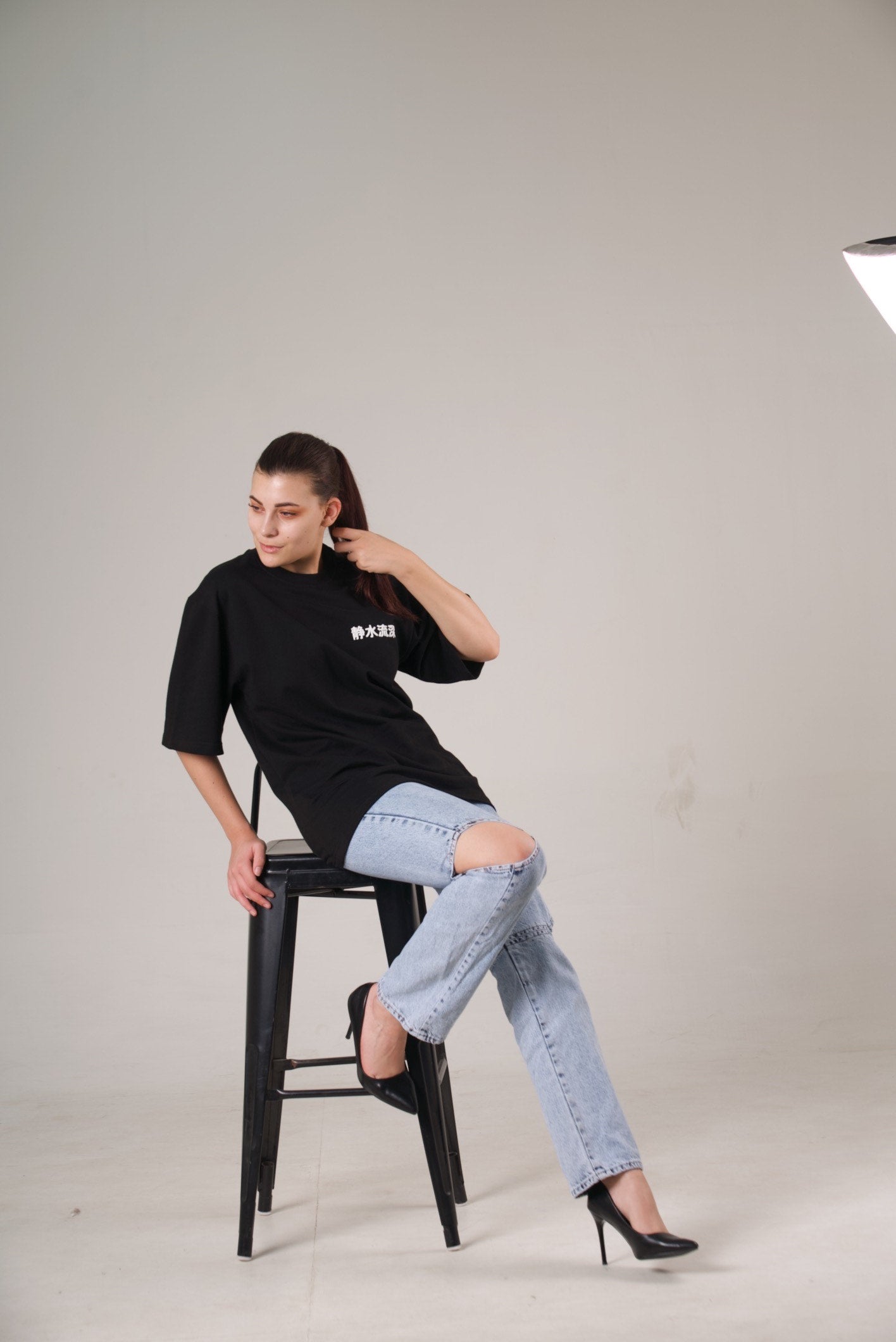 Still Water Oversized 3D Print Unisex T-Shirt Drop shoulder