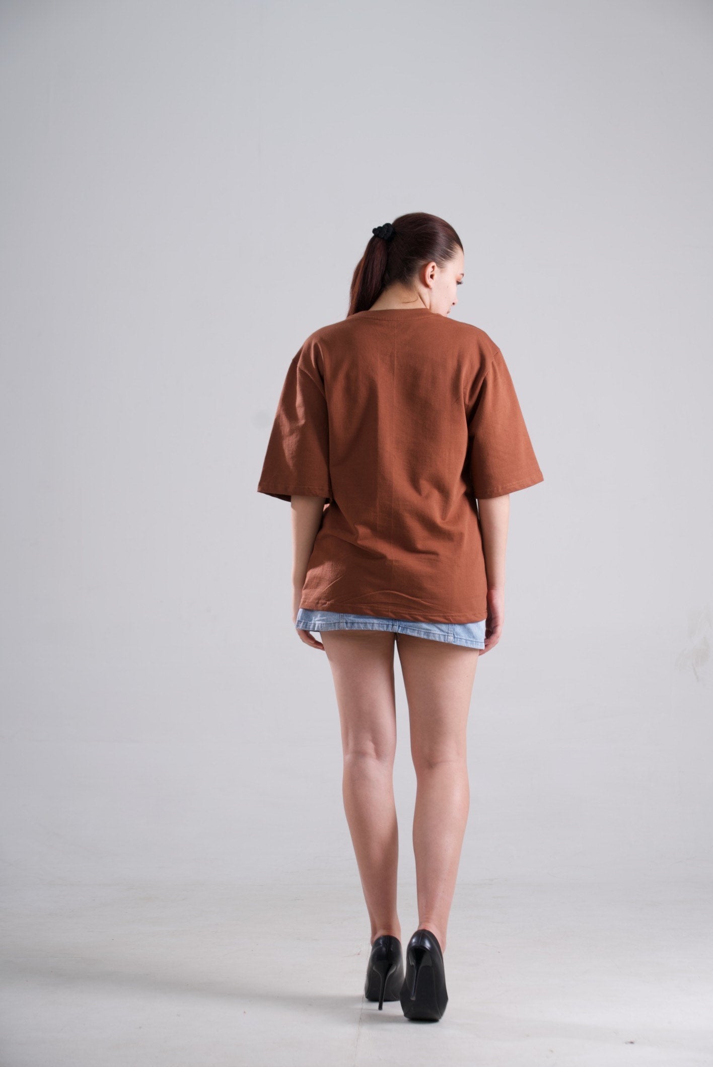 Embroidery Oversized Unisex T-Shirt - Kraz Drop Shoulder