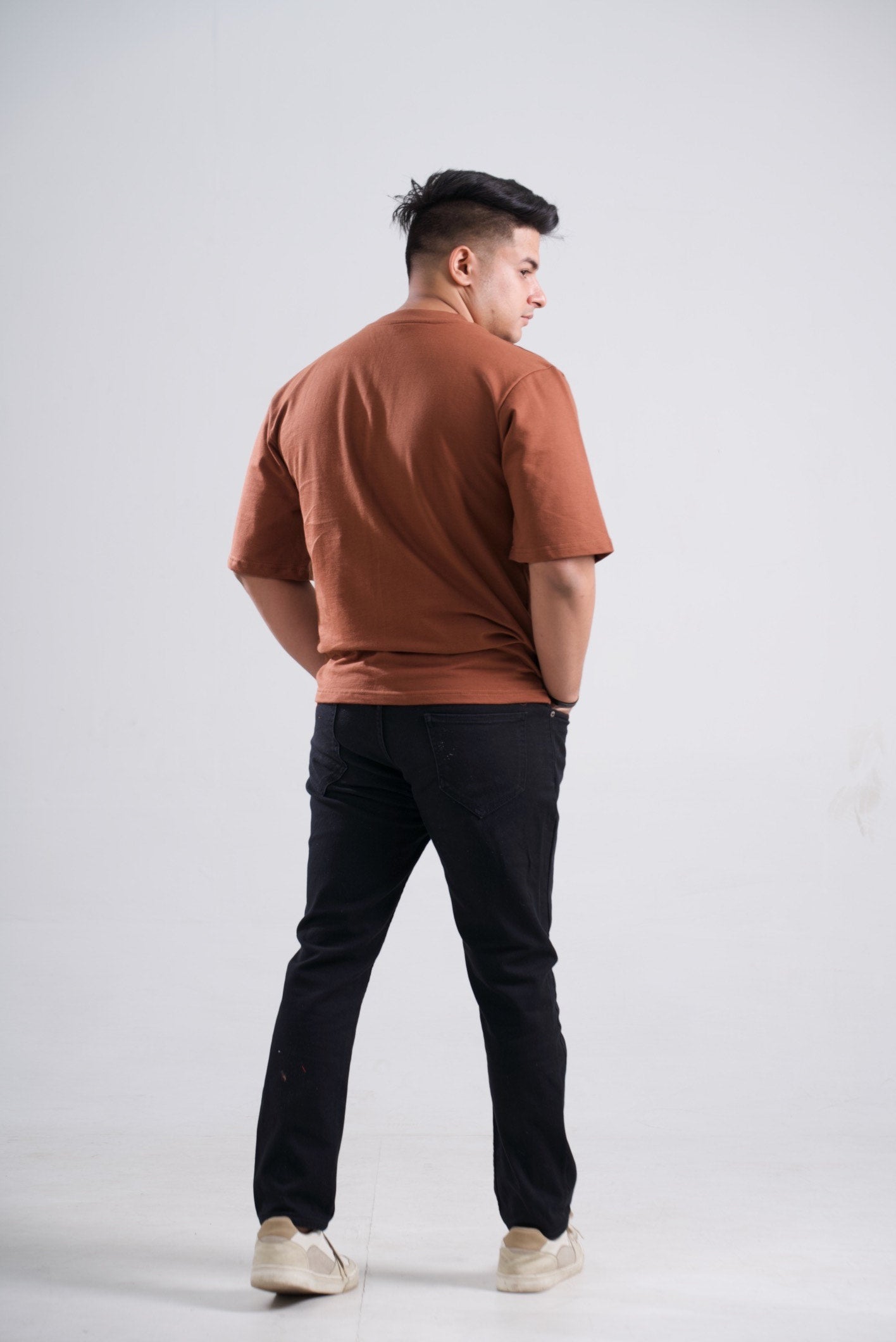 Embroidery Oversized Unisex T-Shirt - Kraz Drop Shoulder