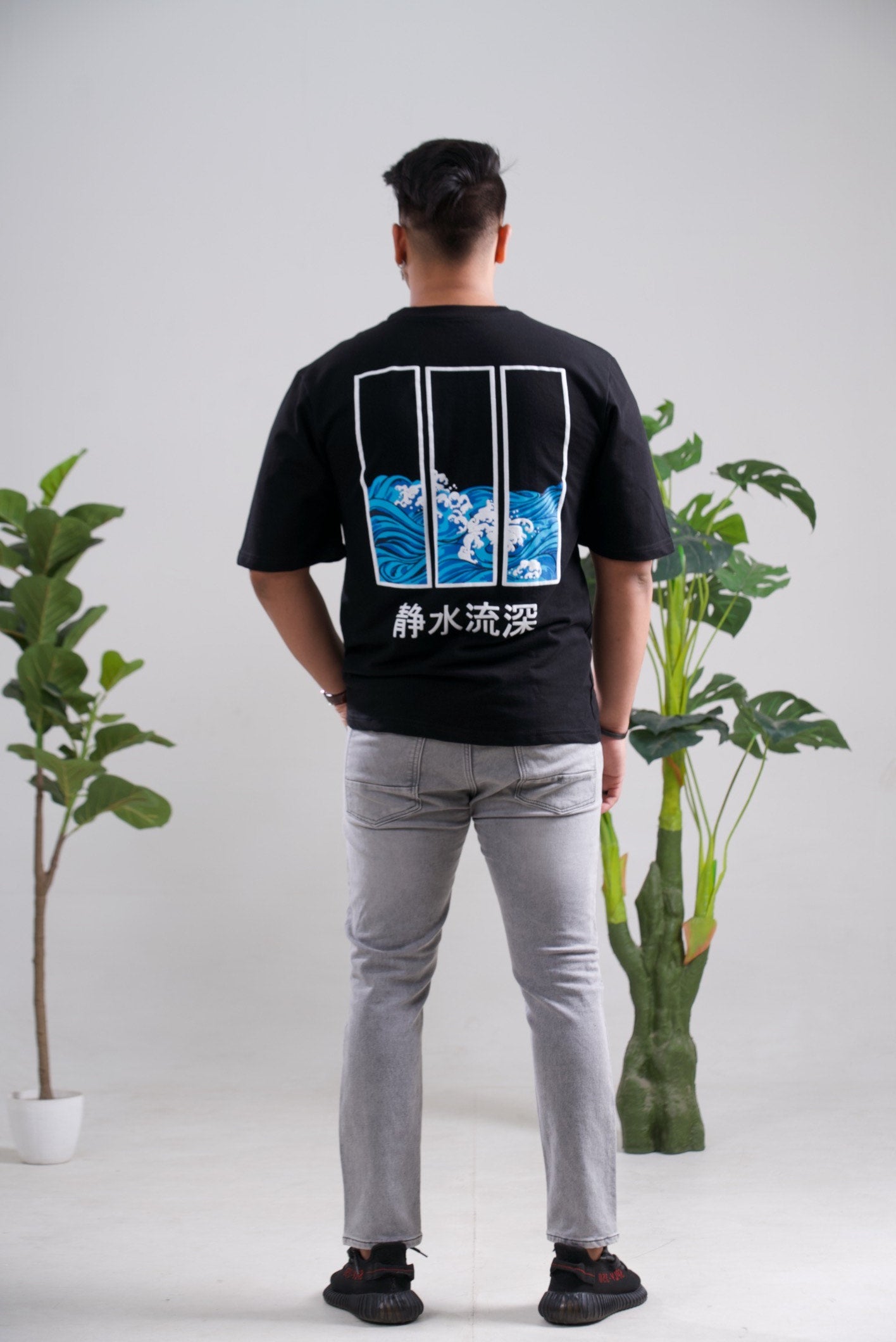 Still Water Oversized 3D Print Unisex T-Shirt Drop shoulder