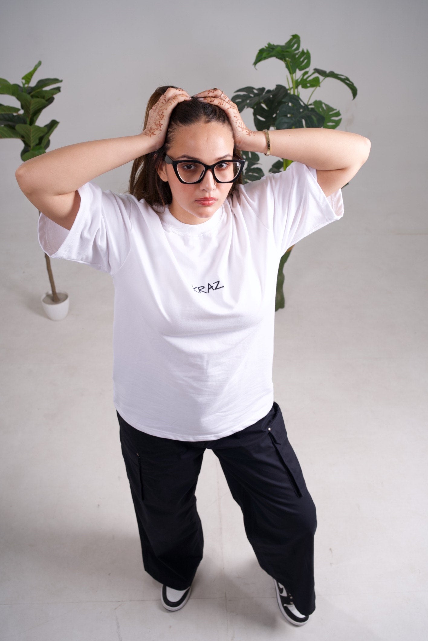 Embroidery Oversized Unisex T-Shirt - Kraz Drop Shoulder