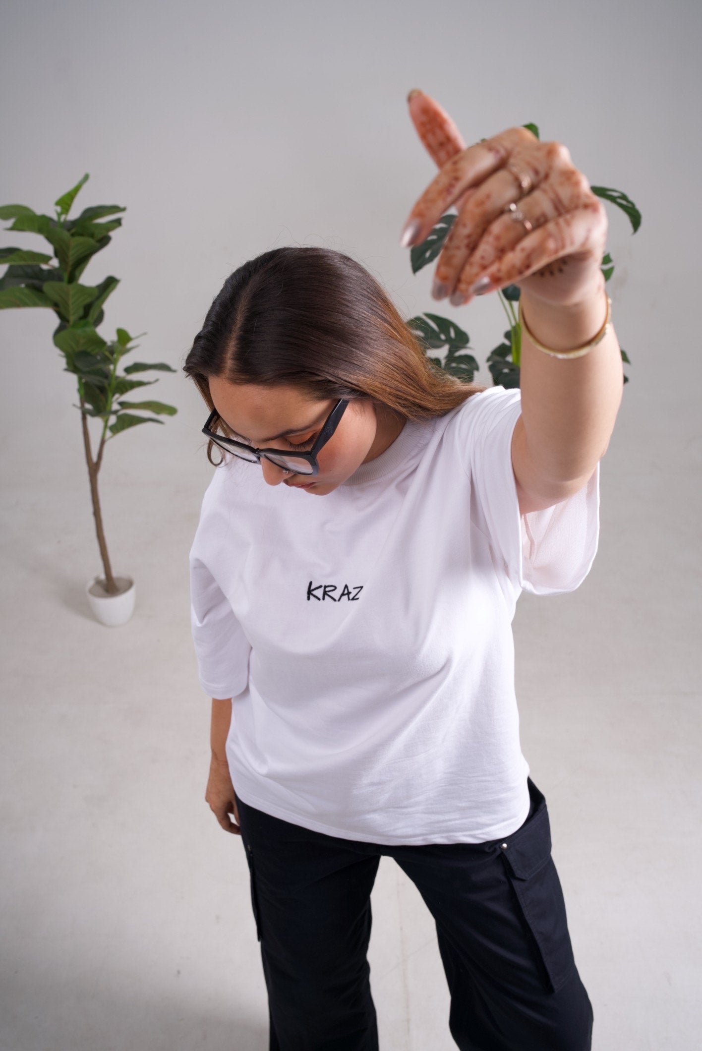 Embroidery Oversized Unisex T-Shirt - Kraz Drop Shoulder