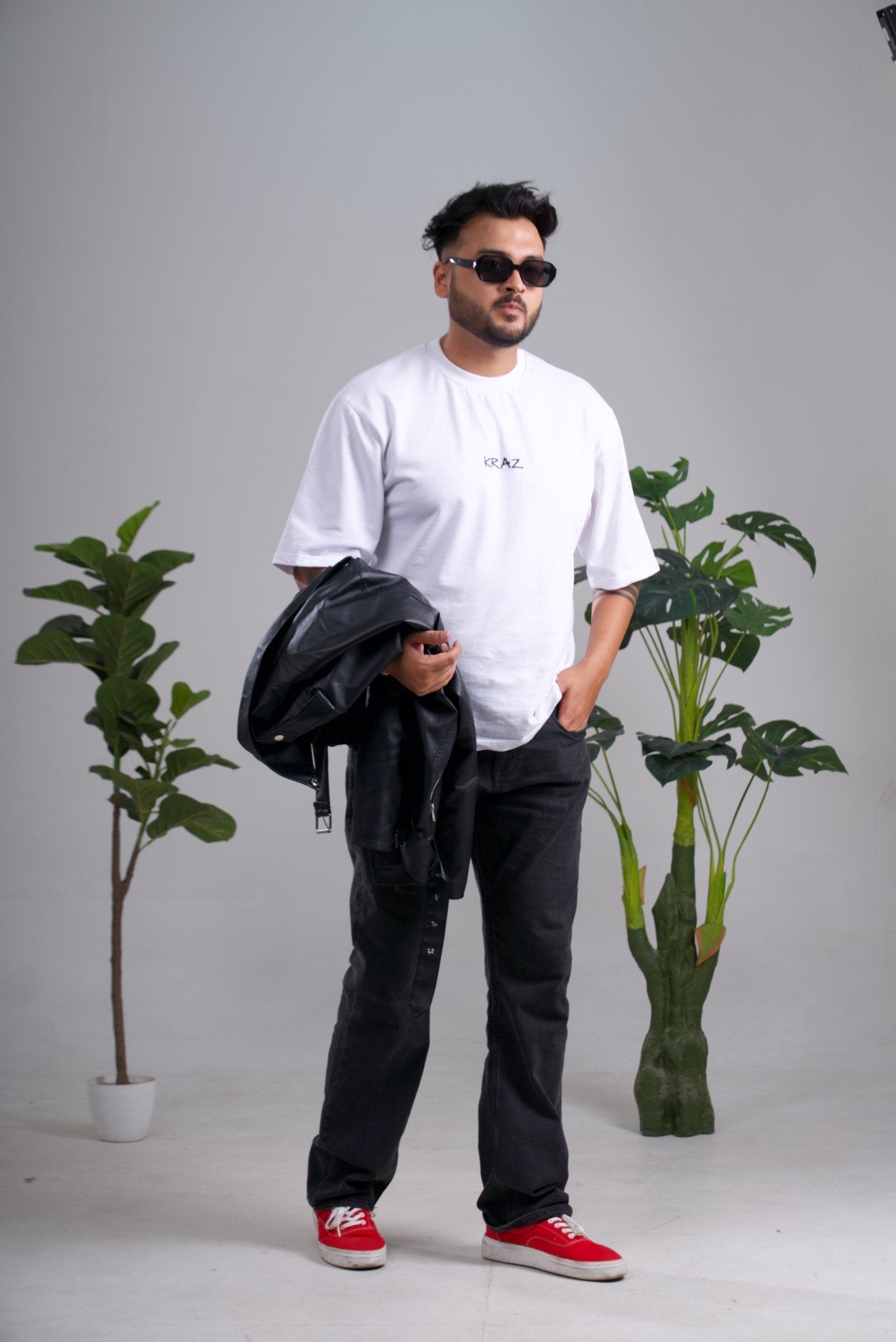 Embroidery Oversized Unisex T-Shirt - Kraz Drop Shoulder