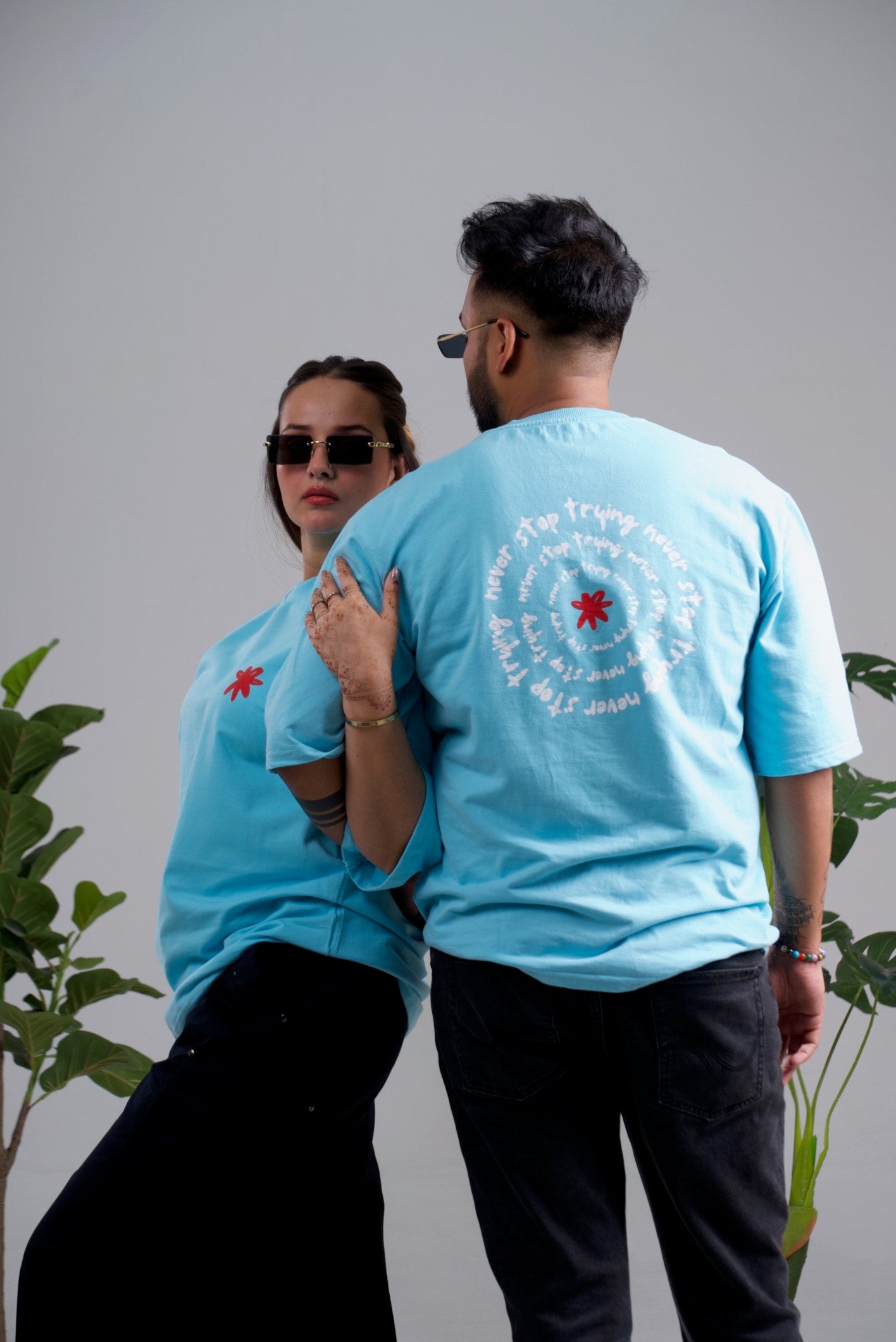 Never Stop Trying Oversized Unisex T-Shirt  Drop Shoulder