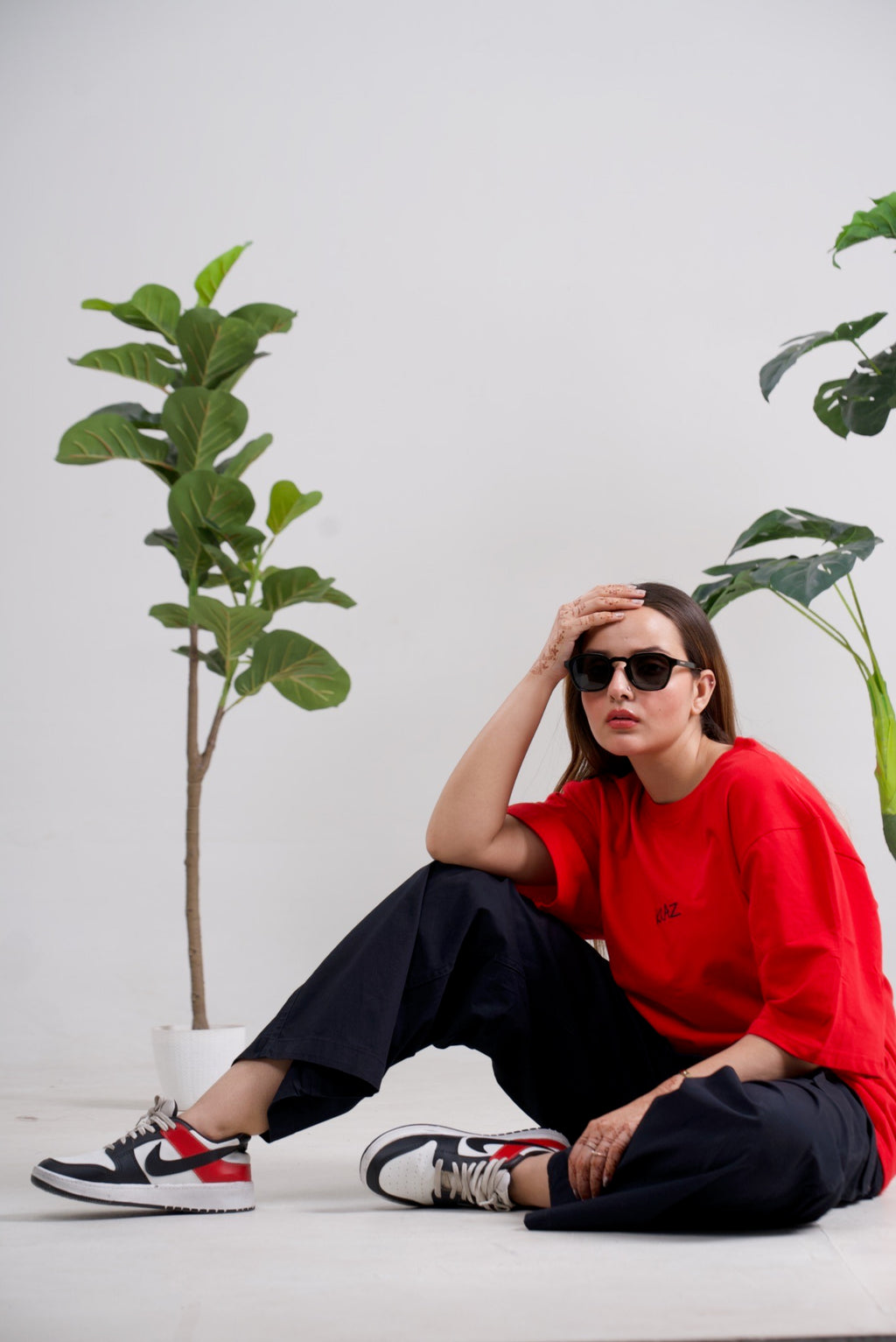 Embroidery Oversized Unisex T-Shirt- Kraz Drop Shoulder