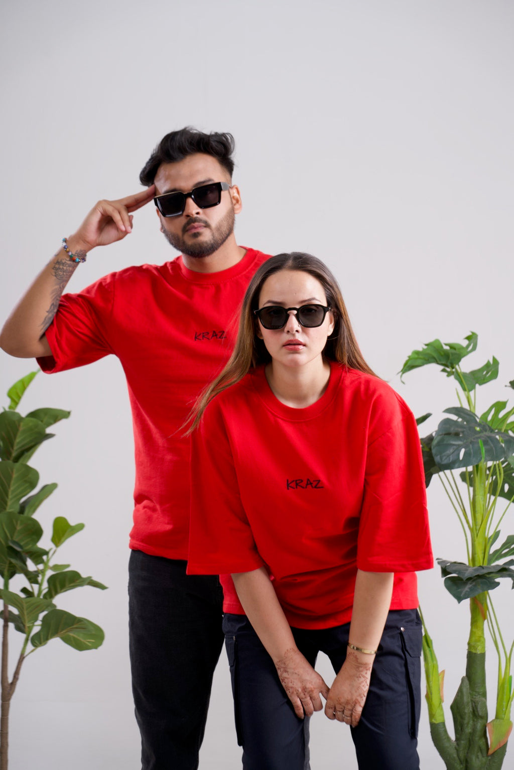 Embroidery Oversized Unisex T-Shirt- Kraz Drop Shoulder