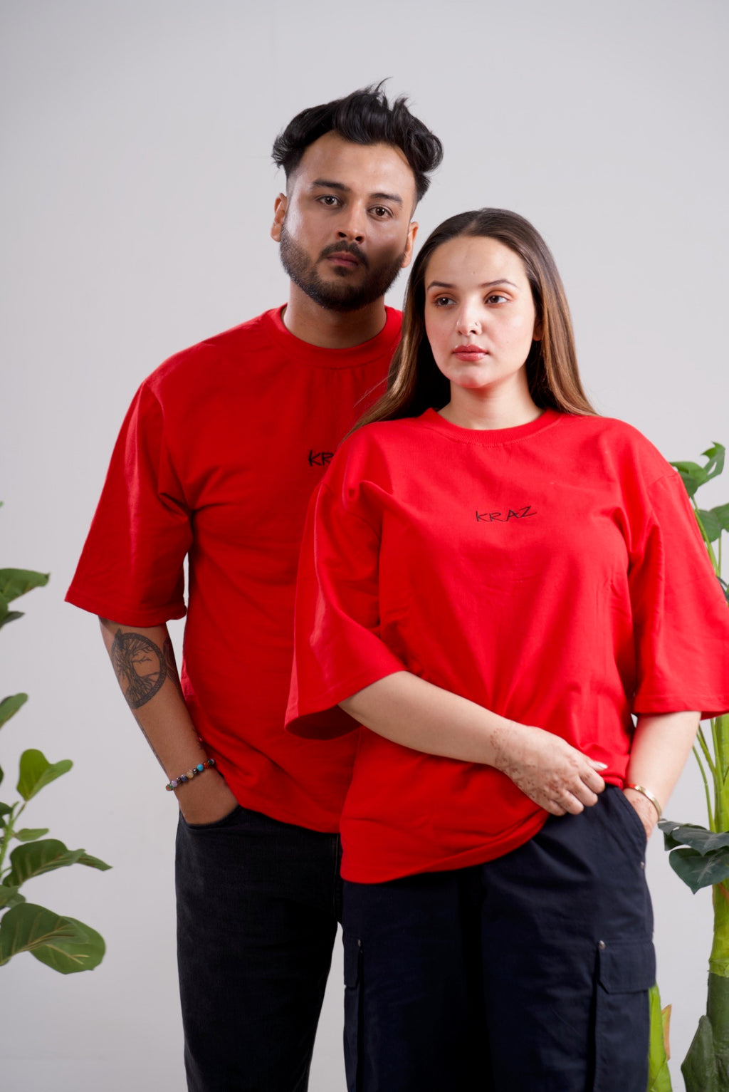 Embroidery Oversized Unisex T-Shirt- Kraz Drop Shoulder