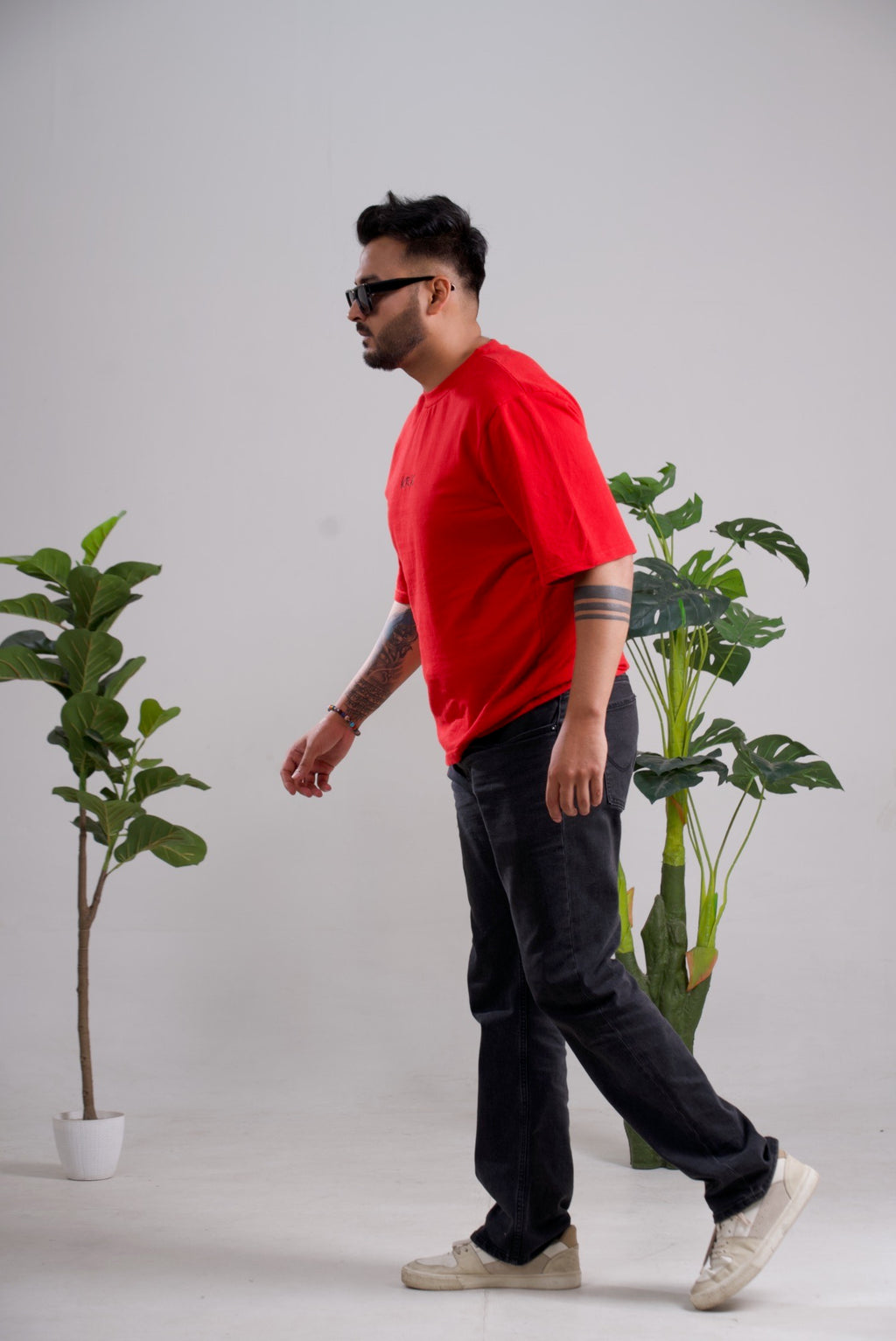 Embroidery Oversized Unisex T-Shirt- Kraz Drop Shoulder