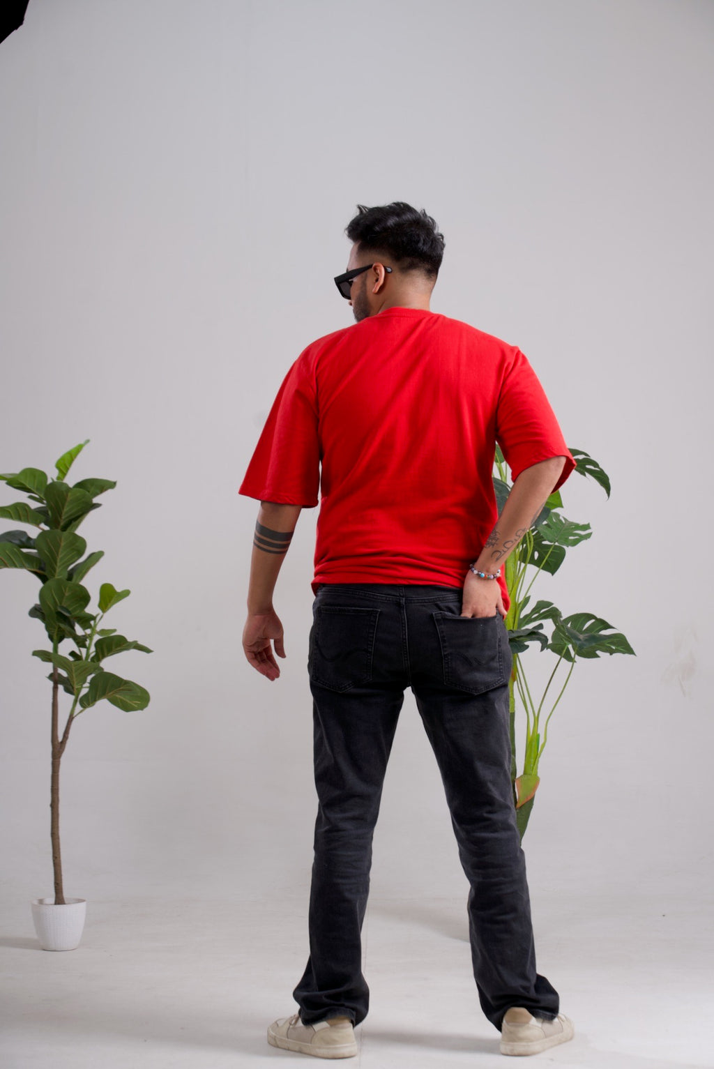 Embroidery Oversized Unisex T-Shirt- Kraz Drop Shoulder