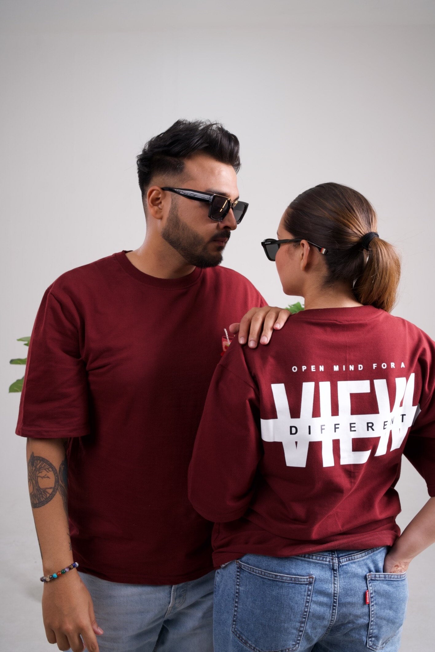 “Open Mind For Different View” Oversized Unisex T-Shirt  Drop Shoulder